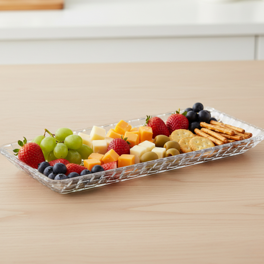 Travessa | Petisqueira | Bandeja De Cristal Lyor Tress 25x13cm Petisqueira Para Frios Doces E Mesa Posta