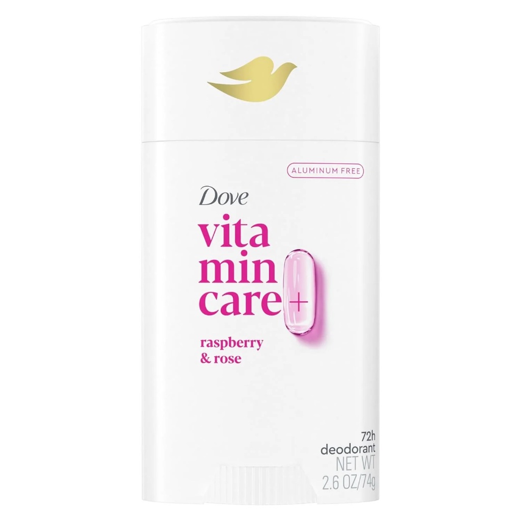 DESODORANTE DOVE VITAMIN CARE FRAMBOESA E ROSA 74G SEM ALUMINIO IMPORTADO EUA