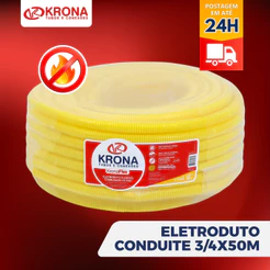 Conduite 3/4 X 50m Eletroduto Krona Original Rolo Mangueira Corrugada
