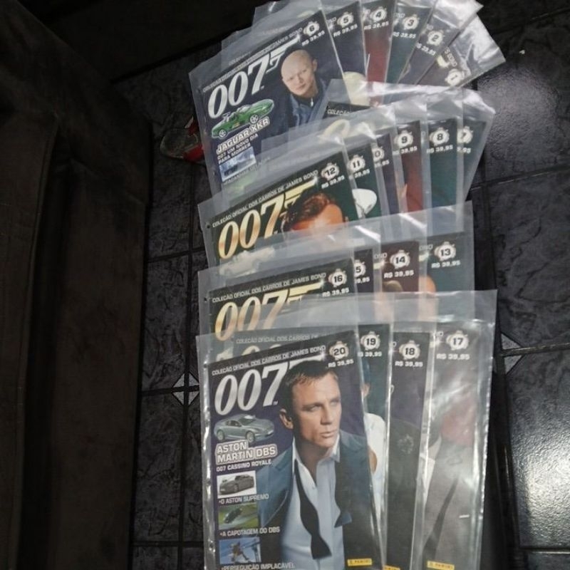 Kit 20 Fascículos Coleção Oficial dos Carros de James Bond (Posters) número 1 ao 20