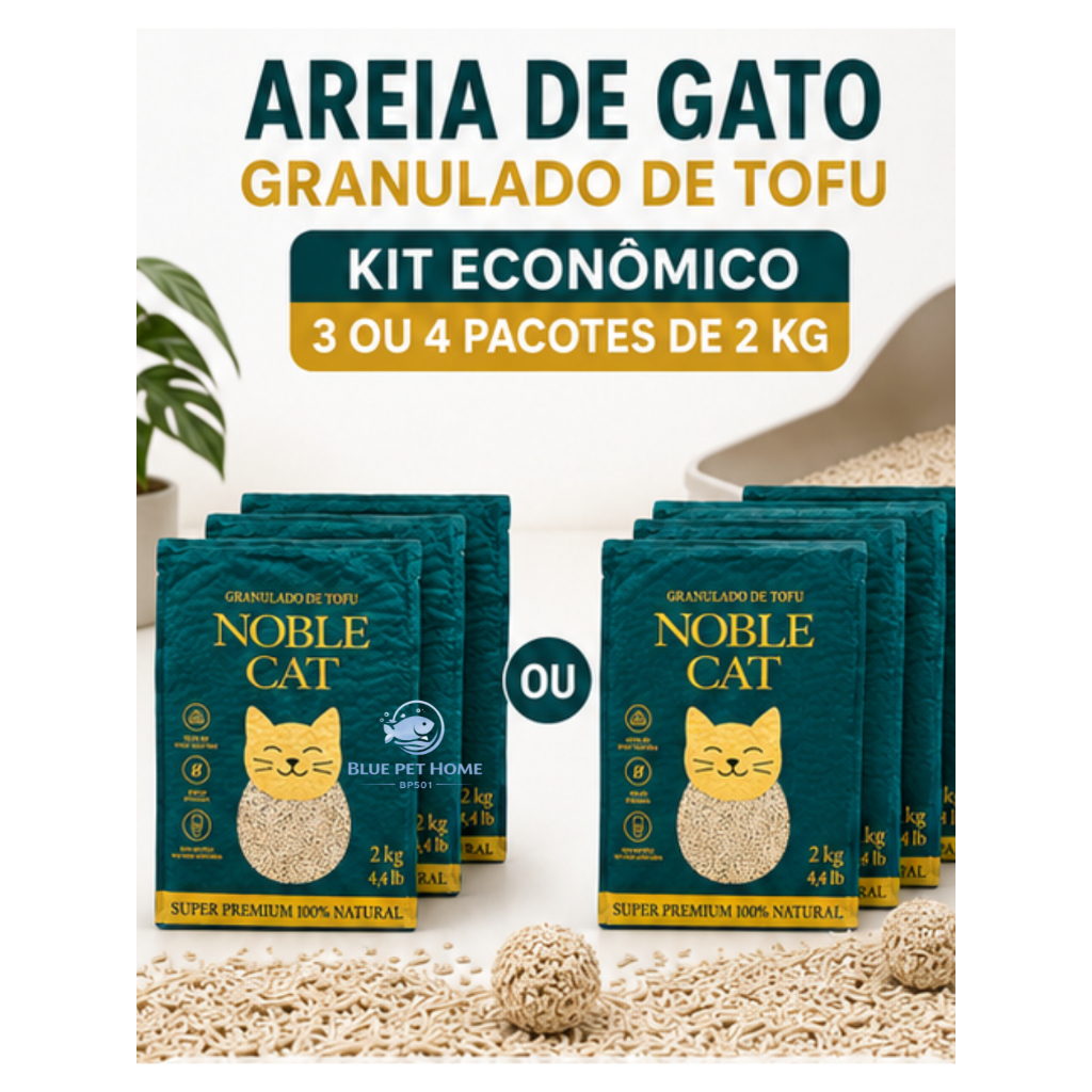 Areia de Gato Granulado de Tofu - 6 ou 8 kg - Produto Premium