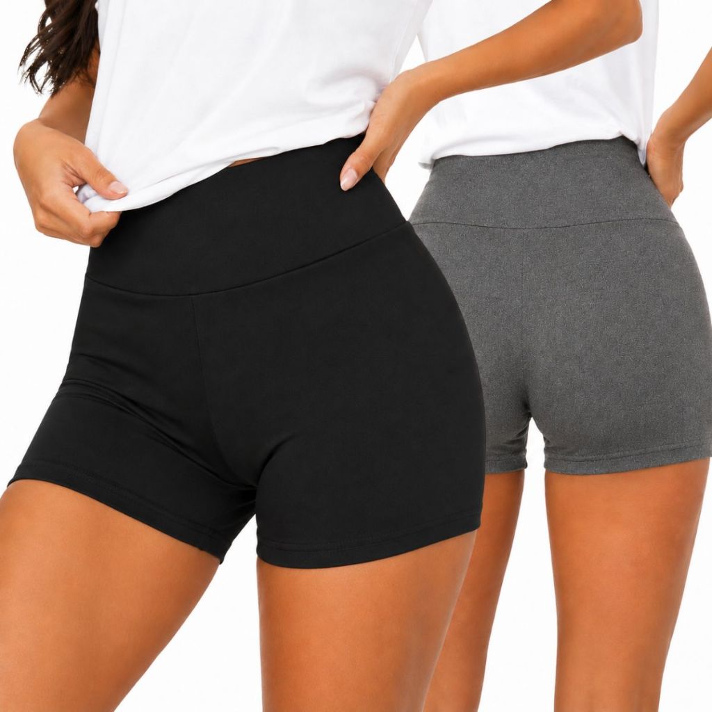 Short Legging Academia Feminina Zero Transparência Suplex Grosso Cós Alto Secagem rapida