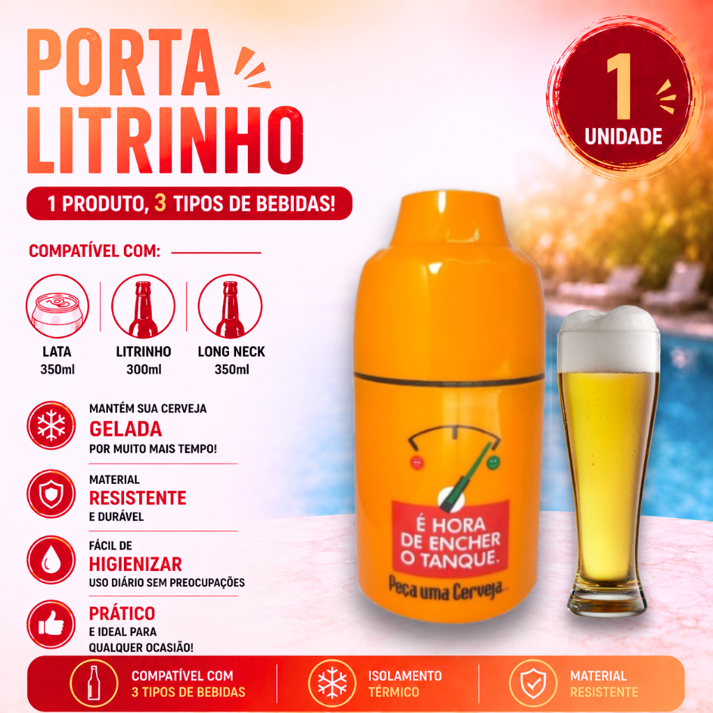 Porta Lata Suporte Garrafa 3x1 Cerveja Long Neck Litrinho