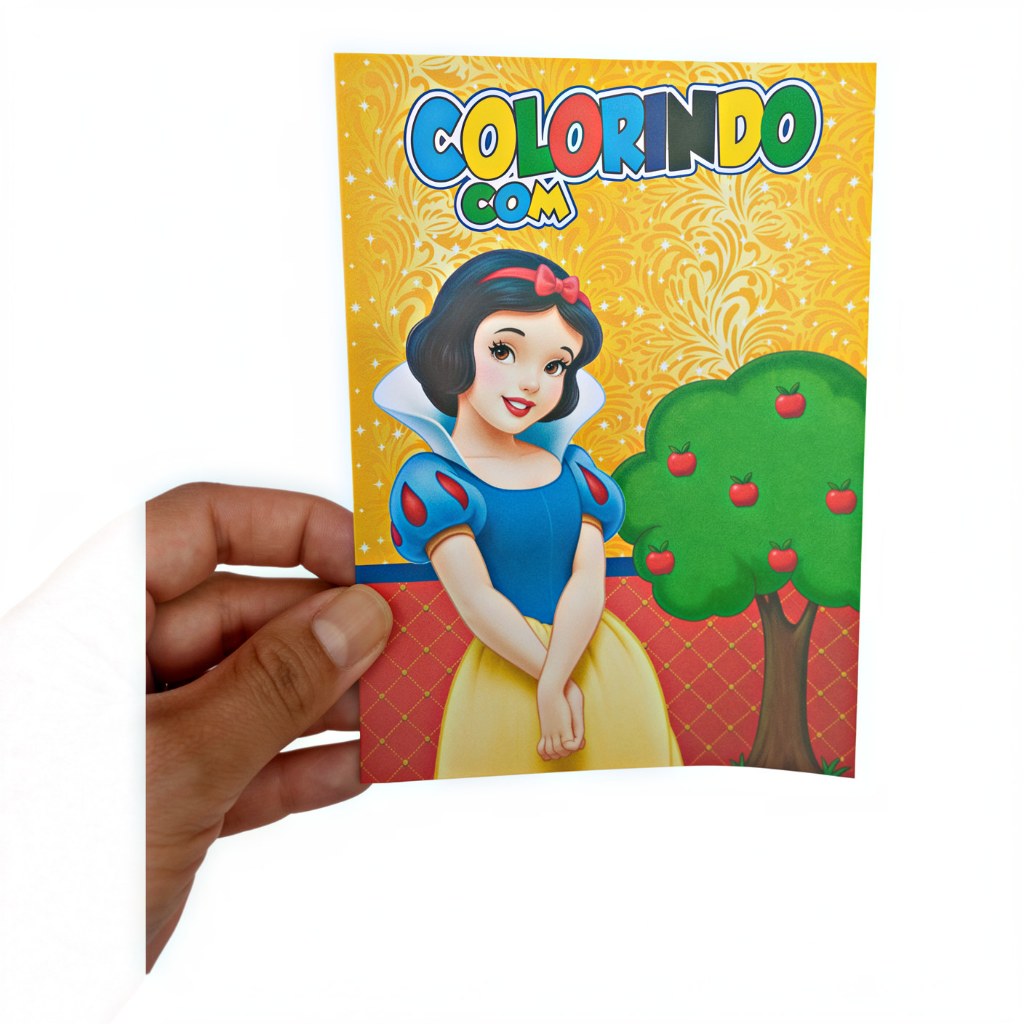Kit 10-50 Un Livrinho Revistinha de Colorir Branca de Neve Personalizado com nome | Lembrancinha Aniversário Infantil