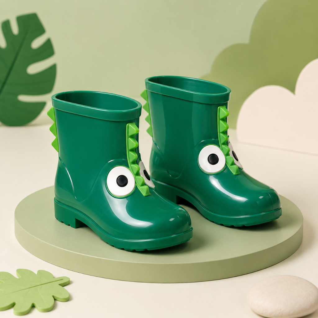 Galocha Infantil Dinossauro Bota de Chuva Masculina Antiderrapante Impermeável Confortável Leve