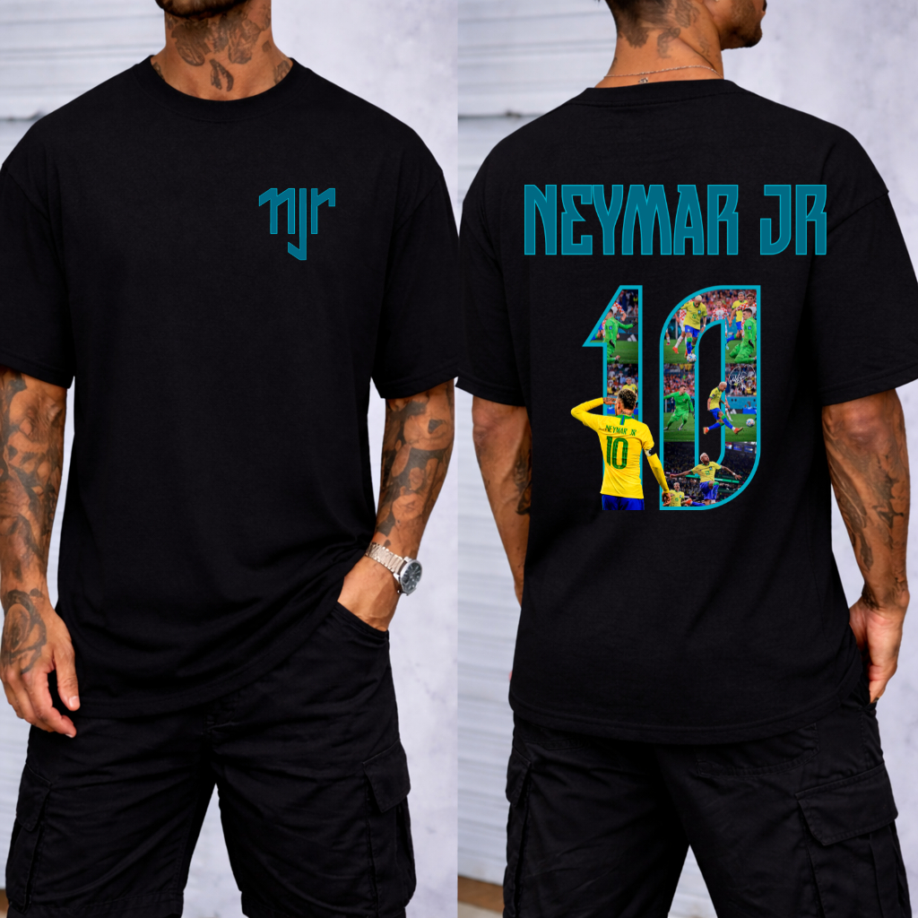 camiseta basica algodão jogador de futebol neymar santos junior camisa vai brasil copa do mundo