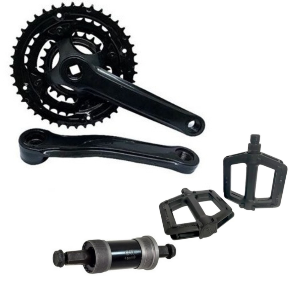 Kit Pedivela Pedal Bicicleta Pe de vela Aro 26/29 Movimento Central 122mm Rolamento Bike