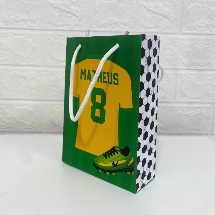 Sacolinha Personalizada Brasil Futebol Copa - Lembrancinha de aniversário
