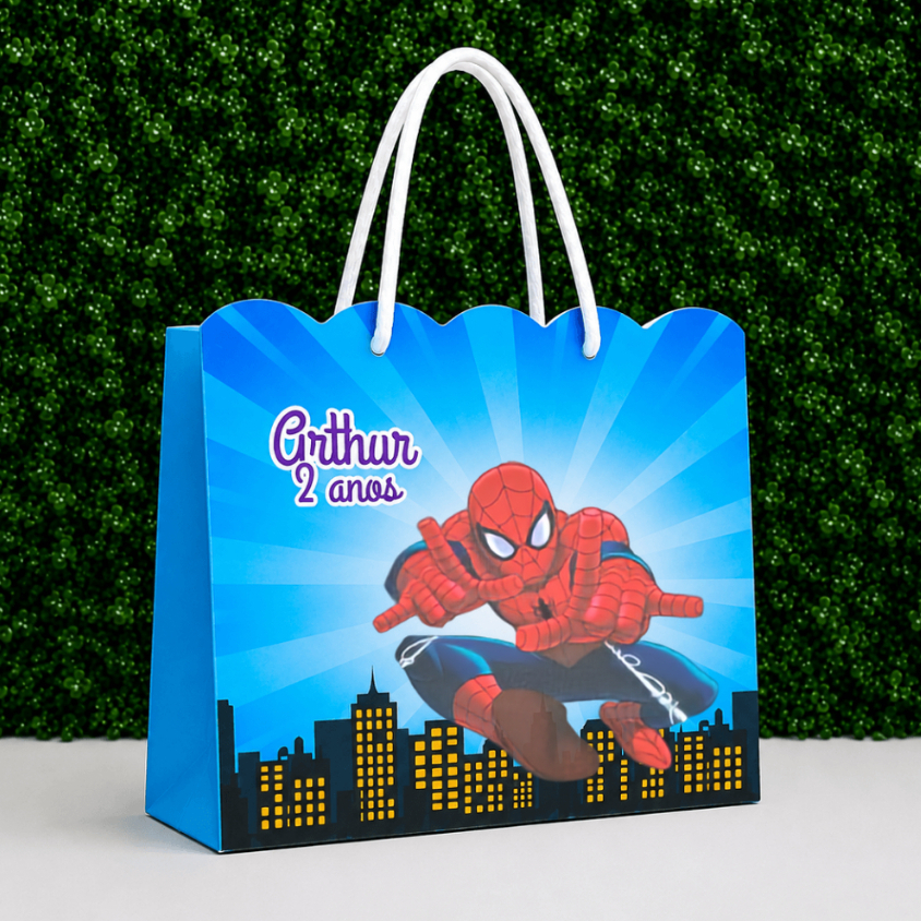 Sacolinha Personalizada Festa Homem Aranha Aniversário Infantil Lembrancinha Festa