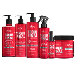 Kit Eico Toque Final Reparação Shampoo 515ml Condicionador 515ml Máscara 500g Creme de Pentear 500ml Fluído 200ml Óleo R