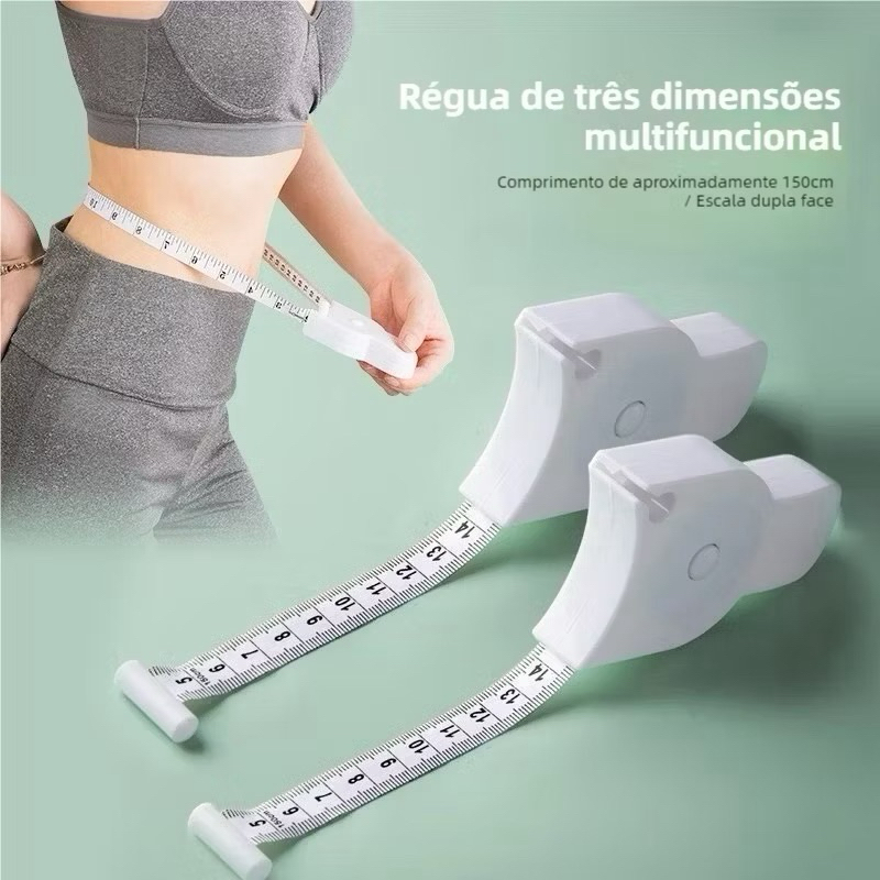 Fita Métrica 1 ou 2 Pecas  Antropométrica Corporal Com Cálculo