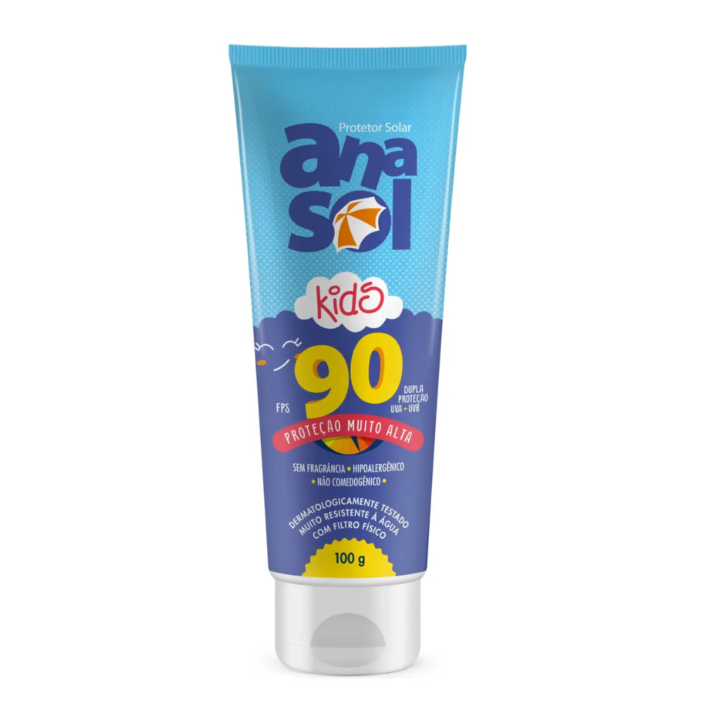 Protetor Solar Infantil Anasol Kids FPS 90 Corpo e Rosto