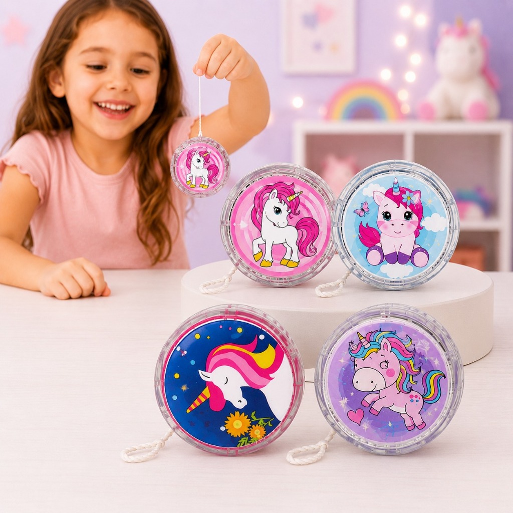 Kit 4 Yoyo Unicornio Ioio (io-io) Com Led Brinquedo