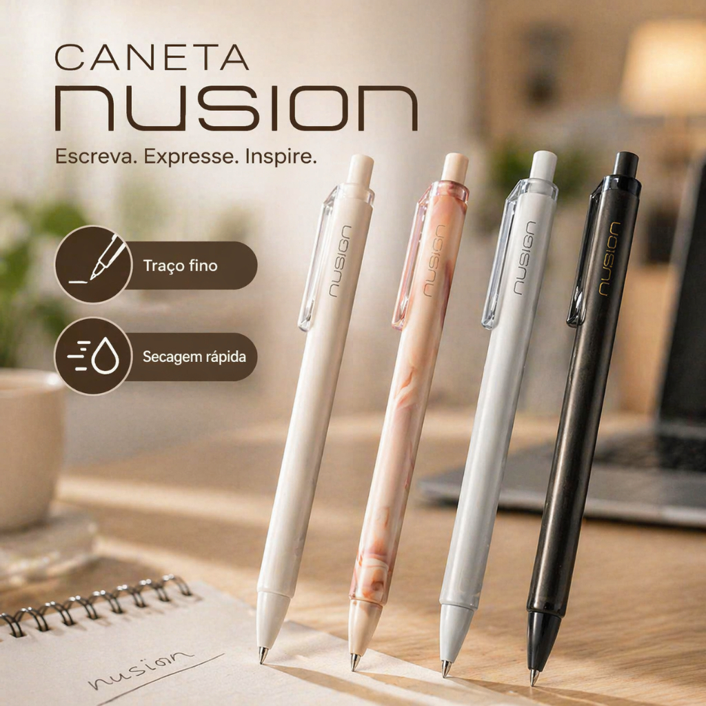 Kit 4 Caneta Gel 0.5mm Secagem Rápida Escrita Macia Alta Precisão Colorida