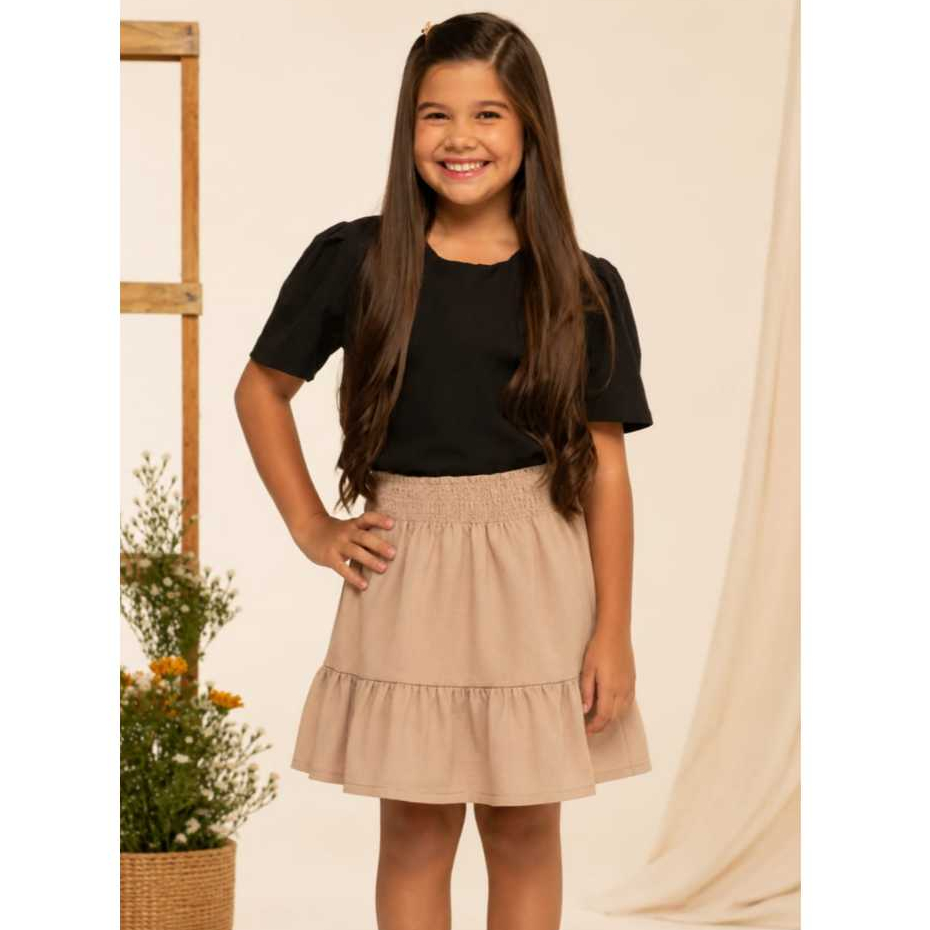 Saia Infantil Juvenil Varias Cores e Tamanhos dos 2 aos 16 Anos Moda Infantojuvenil Adolescente