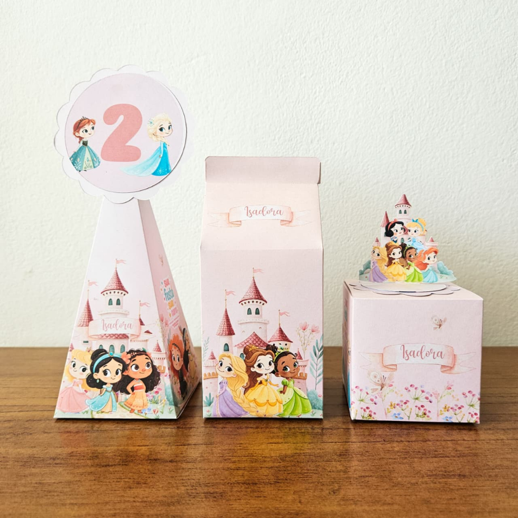 Kit Festa Pegue e Monte Princesas Baby  Lembrancinha Infantil Personalizada Papelaria Envio Rápido