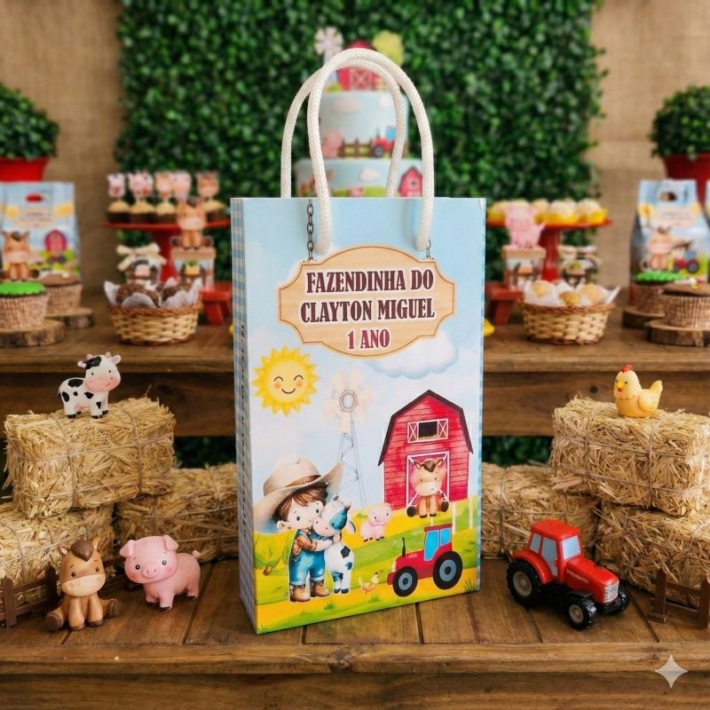 Sacolinha  Surpresa Personalizada Fazendinha Lembrancinha