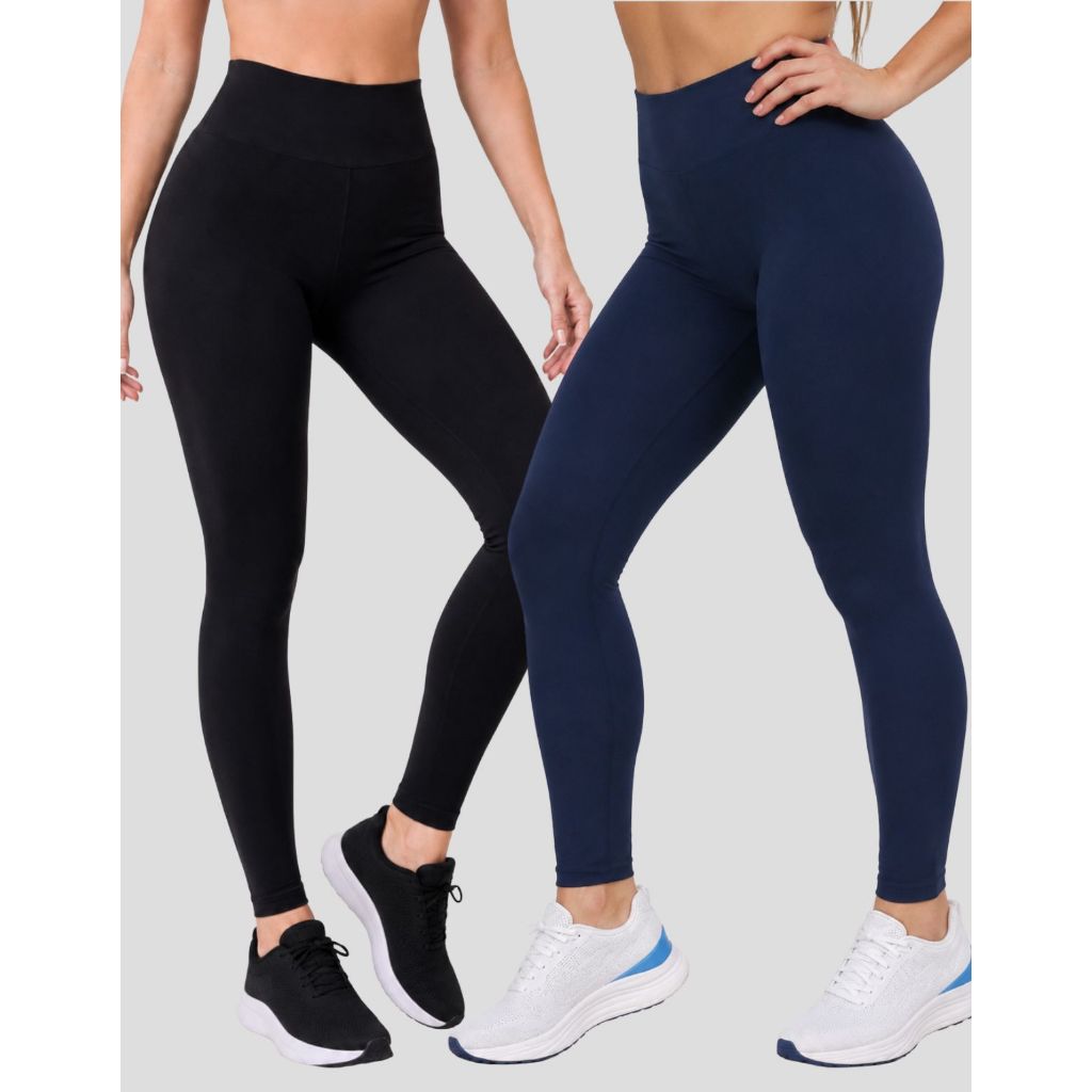 Kit 2 Calça Legging Suplex Academia Calca Fitness Não Transparente Fitness Dia a Dia Academia
