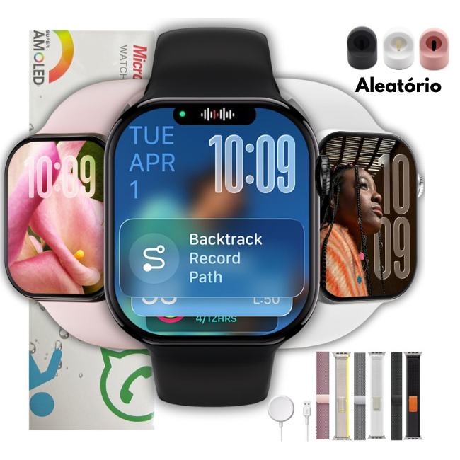 Relógio Smartwatch W11 Pro 46mm Responde Whatsapp Microwear Serie 11 Tela Amoled + Brindes