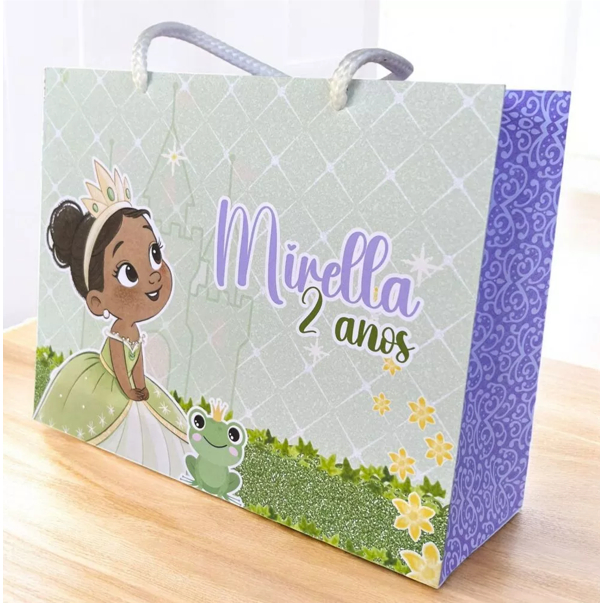 Sacolinha Tiana A princesa e o Sapo Personalizado | Sacolinha | Lembrancinha | Mimos | Aniversário