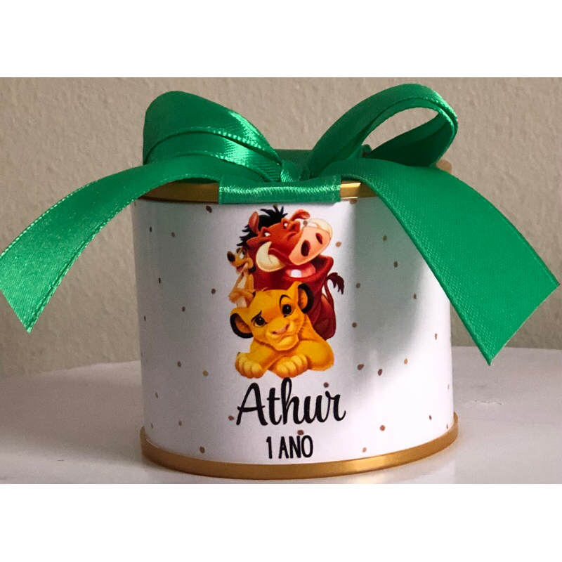 Kit Tubolatas Personalizadas Rei Leão 5x6 | Lembrancinha Aniversário Infantil | Chá de Bebê | Festa Personalizada