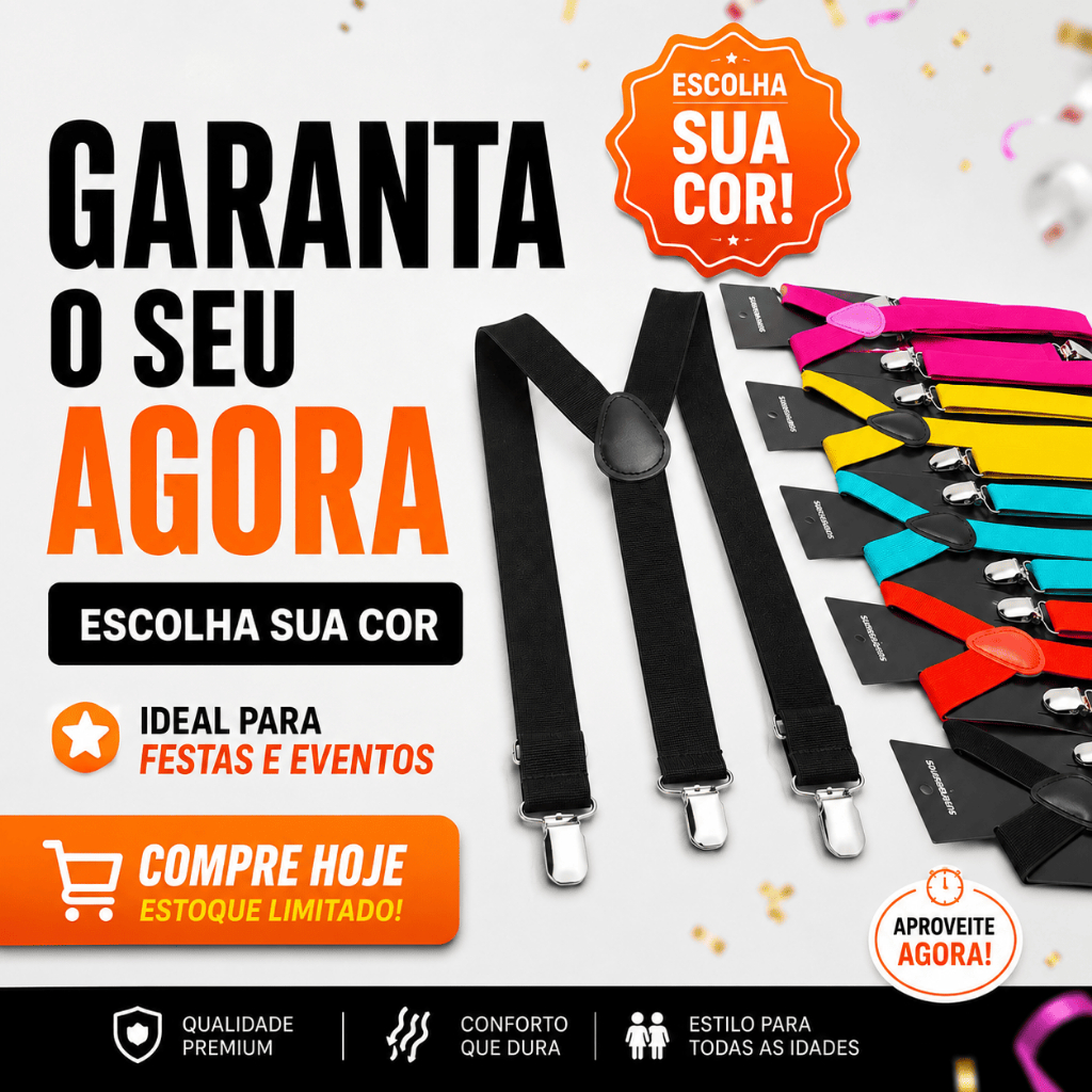 Suspensório Elásticos Masculinos e femininos Ajustáveis Com Presilha Para Masculino / Mulheres