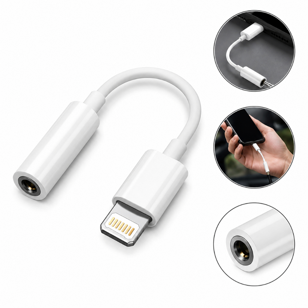 Adaptador P2 para iPhone Lightning Fone Ouvido Audio iOS Compativel Conector P2