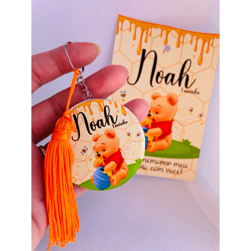 Chaveiro Personalizado Ursinho Pooh Baby | Chaveiro Acrílico | Lembrancinhas | Aniversário Ursinho Pooh