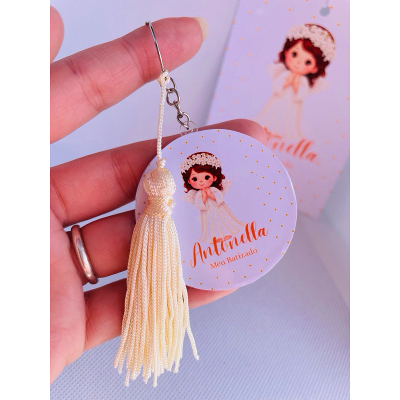 Chaveiro Personalizado Batizado Menina | Primeira Eucaristia | Chaveiro Acrílico | Lembrancinhas Religiosas