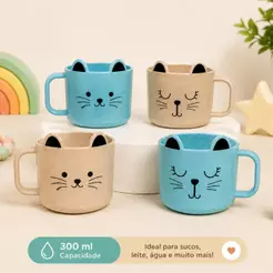 Copo Infantil com Alça De Plástico Caneca Para Criança Bebê Multiuso Menina Menino 300 ML