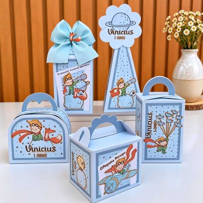 Kit Caixas Personalizadas O Pequeno Príncipe | Caixinhas Lembrancinhas para Festa Infantil Pequeno Príncipe
