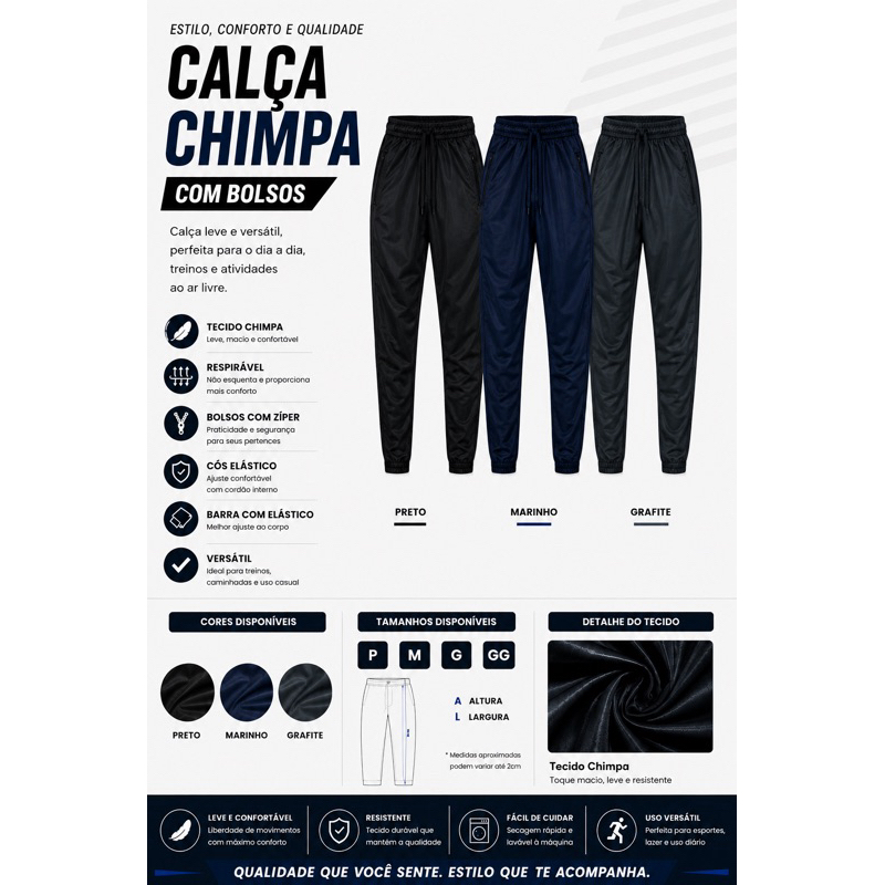 Calça Jogger Masculina Esportiva Para Academia e Corrida