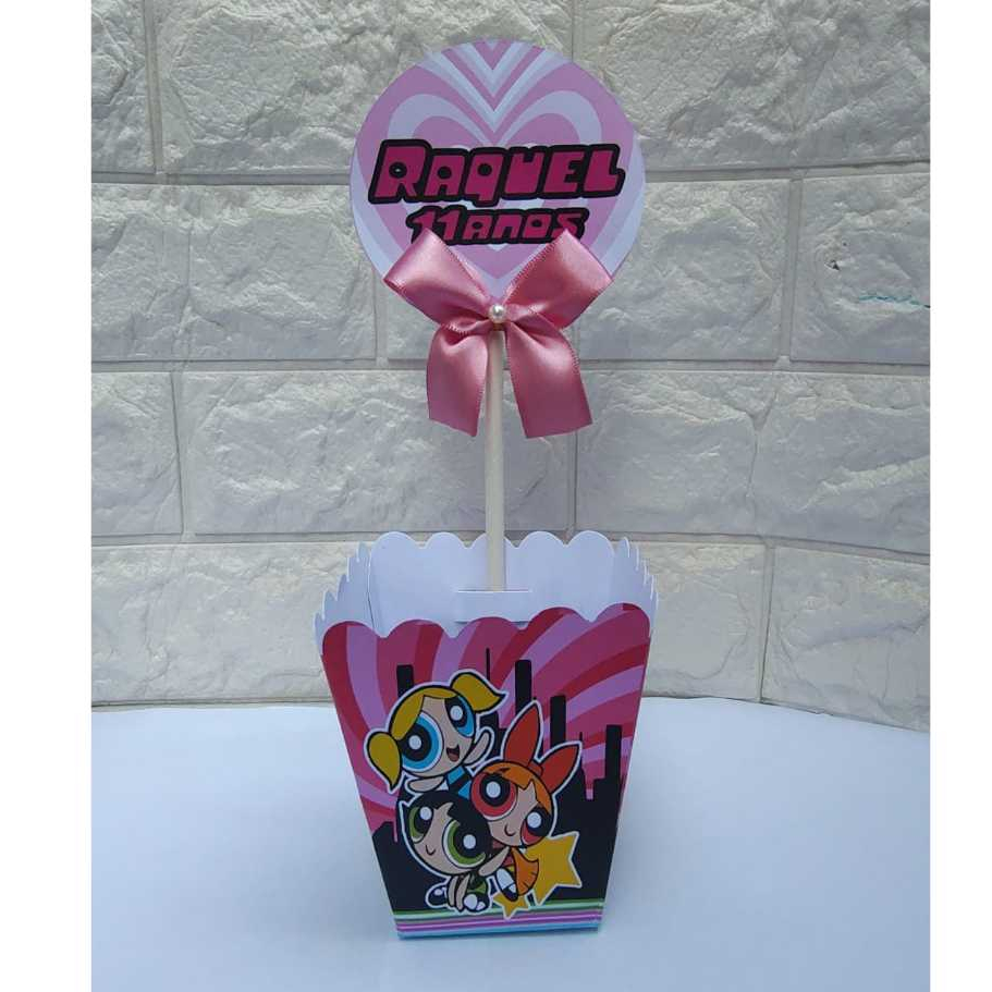 Centro de Mesa Cachepot As Meninas Super Poderosas personalizadas |Lembrancinhas |Aniversário| Festa infantil Caixinhas