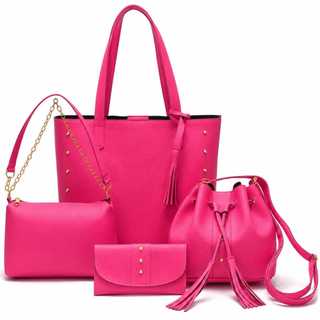 KIT Bolsa Feminina sacola + saquinho+baú+carteira