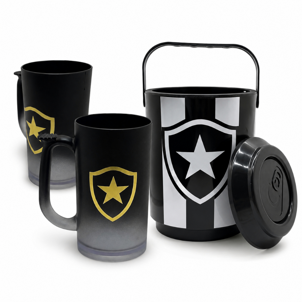 KIT PRESENTE CERVEJEIRO BOTAFOGO COOLER 6L + CANECA CHOPP 500ML - PRODUTO OFICIAL