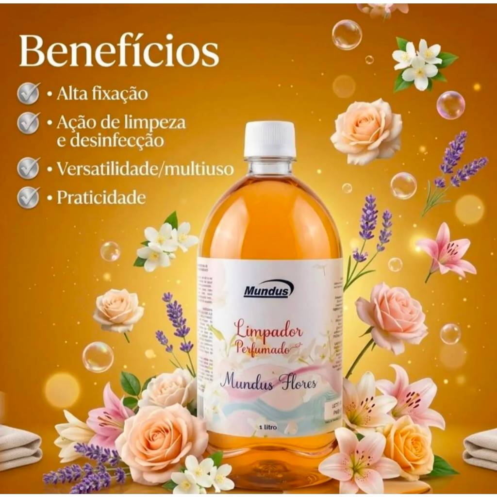 Aromatizador De Ralo E Lixeira Mundus Flores 1L Spray Bloqueia Cheiro Ruim E Deixa Aroma De Flores Do Campo Ver