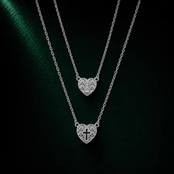 Escapulário Nossa Senhora e Cruz Prata 925 Elegante