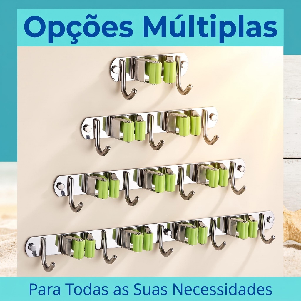Organizador de Parede para Utensílios de Limpeza Doméstico