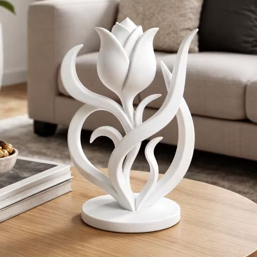 Decoração Moderna para Sala Escultura Tulipa 3D em PLA Enfeite Moderna Sala Quarto Escritório Presente Criativo