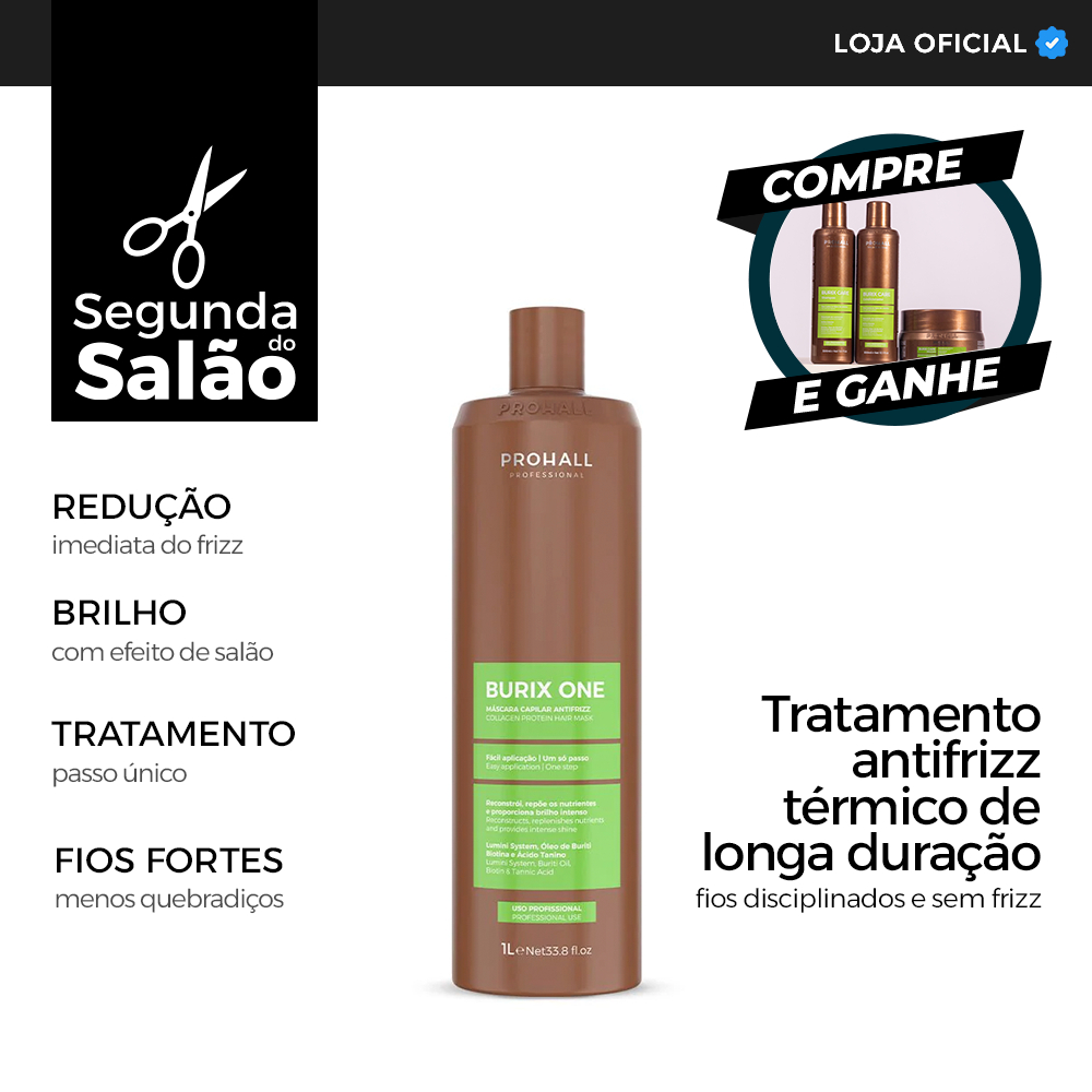 Reestruturação Molecular Tanino Orgânica Burix One 1L + Burix Care 300ml