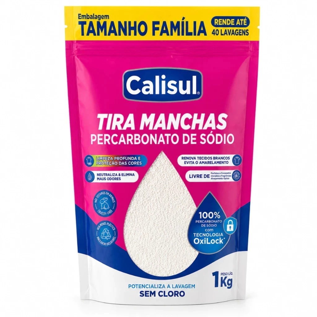 Percarbonato de Sódio 100% Puro Tira Manchas Roupas Brancas e Coloridas Limpeza em Geral