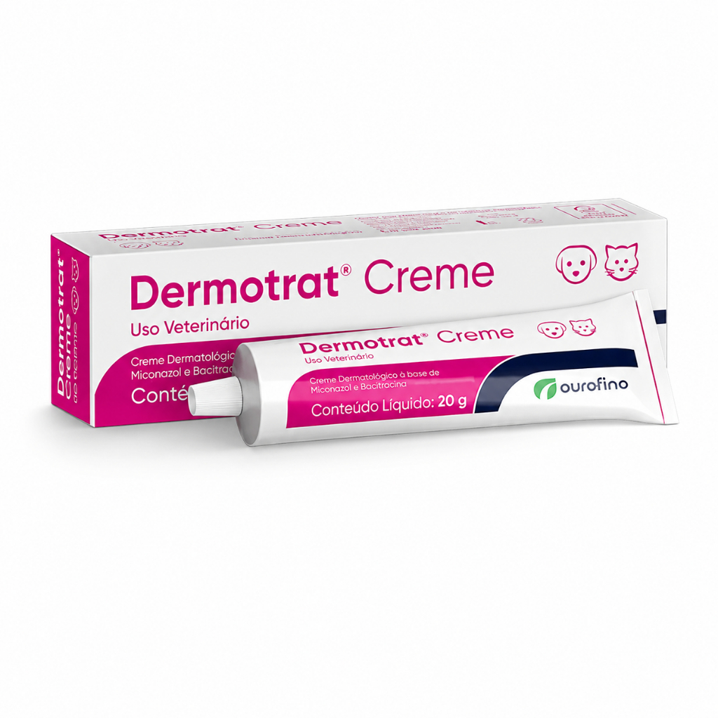 Dermotrat Creme Ourofino 20g Para Cães E Gatos