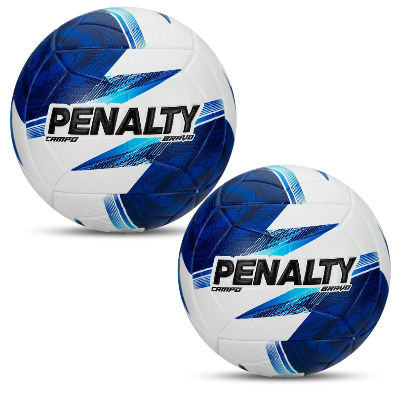 Kit 2 Bola Futebol de Campo Penalty Bravo Oficial - Nota Fiscal