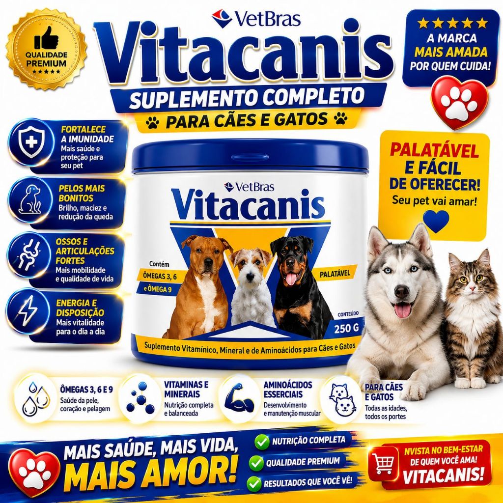 Suplemento Alimentar Para Caes Vitacanis 250g Val: Set 2026