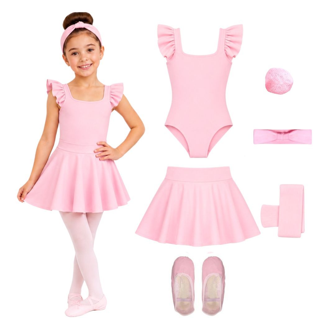 Kit Suplex Ballet Infantil Rosa 6 Itens