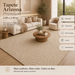 Tapete Premium 2,50x2,00 Sala Quarto Escritório Alto Relevo Macio Antiderrapante