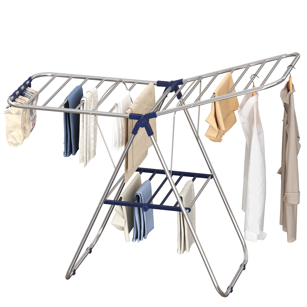 SONGMICS INOX Varal de chão dobrável, suporte para secar roupas, uso interno, 55