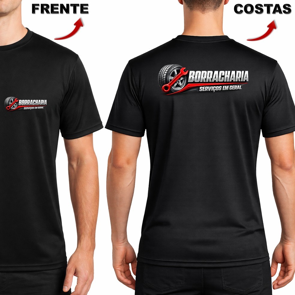 Kit 3 Camisas Camisetas Masculinas Uniforme Profissional BORRACHARIA Borracheiro Oficina Mecânico Dry Fit — imagem 2 de 2