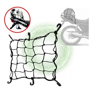 Rede Para Capacete Elástica Aranha  E Bagageiro Moto 40x40cm Com Ganchos Transporte Seguro Reforçada