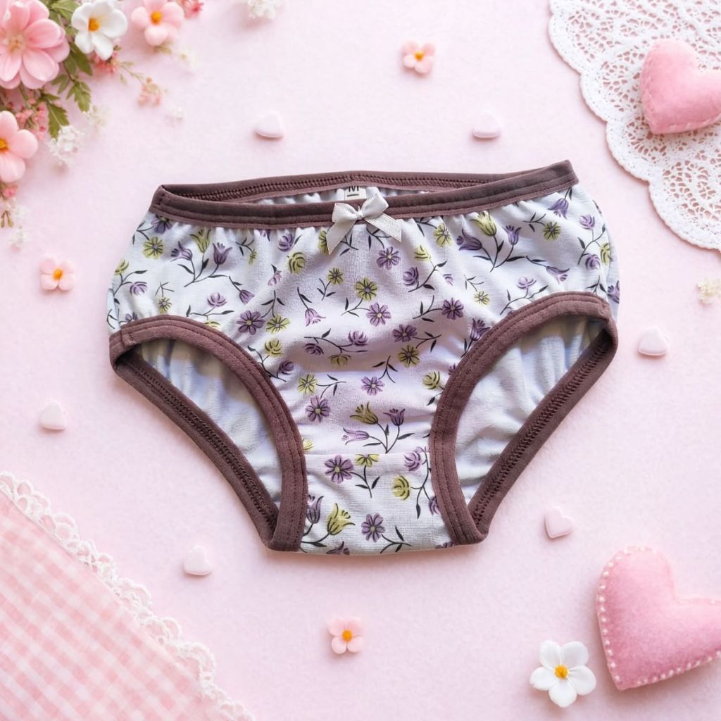Calcinha Infantil Algodão Respirável Cintura Elástica Com Estampas Fofas Confortável
